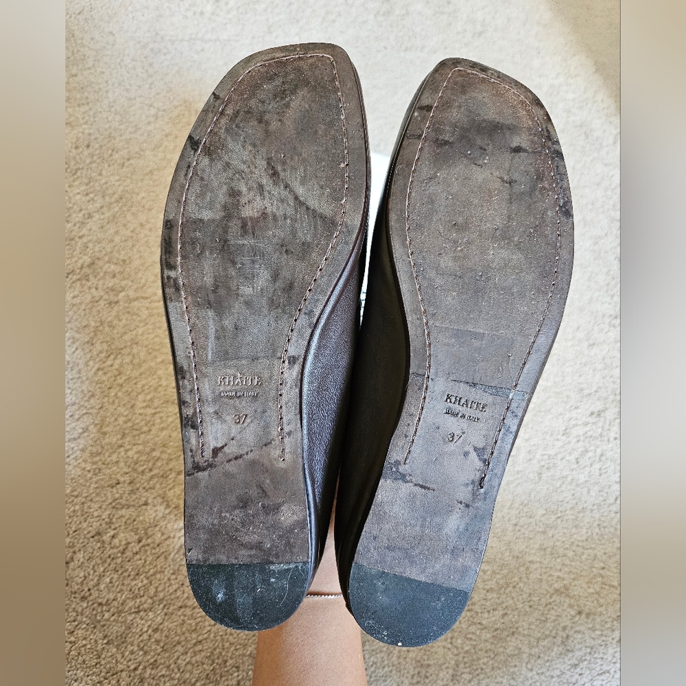 Khaite Monroe Square Toe Loafers Chocolate Brown 37 - Picture 6 of 10
